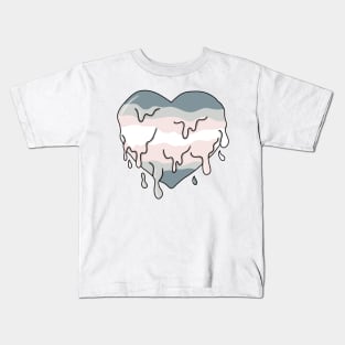 Melting demigirl heart Kids T-Shirt